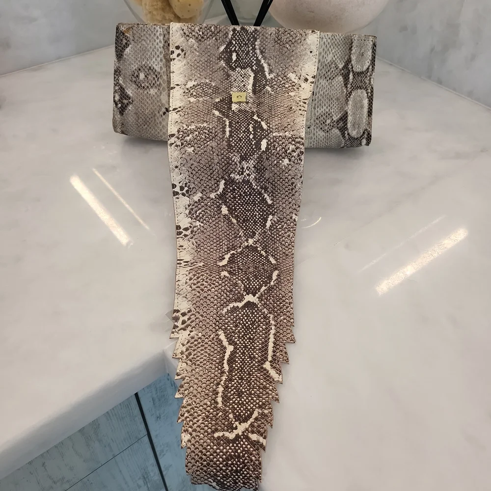 Snakeskin/ Leather Clutch Bag - Picture 4 of 9